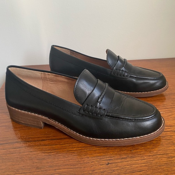 Madewell Black Leather Loafers - Picture 1 of 16